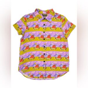 Nooworks Purple and Yellow Graphic Button-Up Shirt